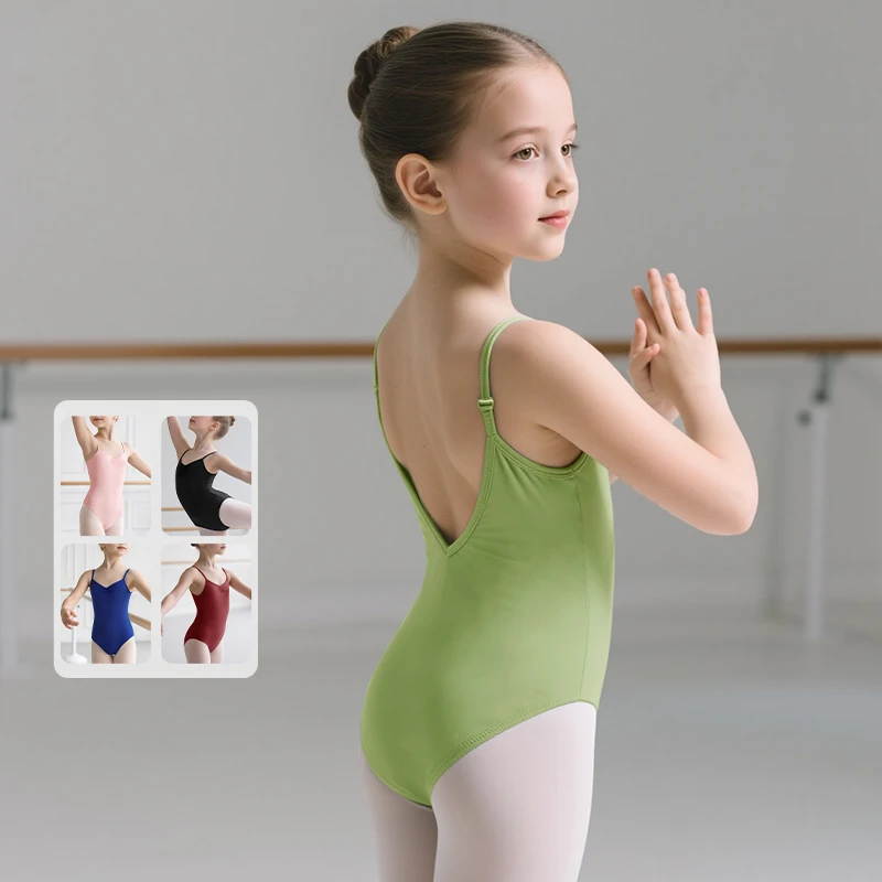 

Girls Kids Ballet Leotards Sleeveless Dance Camisole Leotards Teen Gymnastic Bodysuits with Adjustable Shoulder Straps