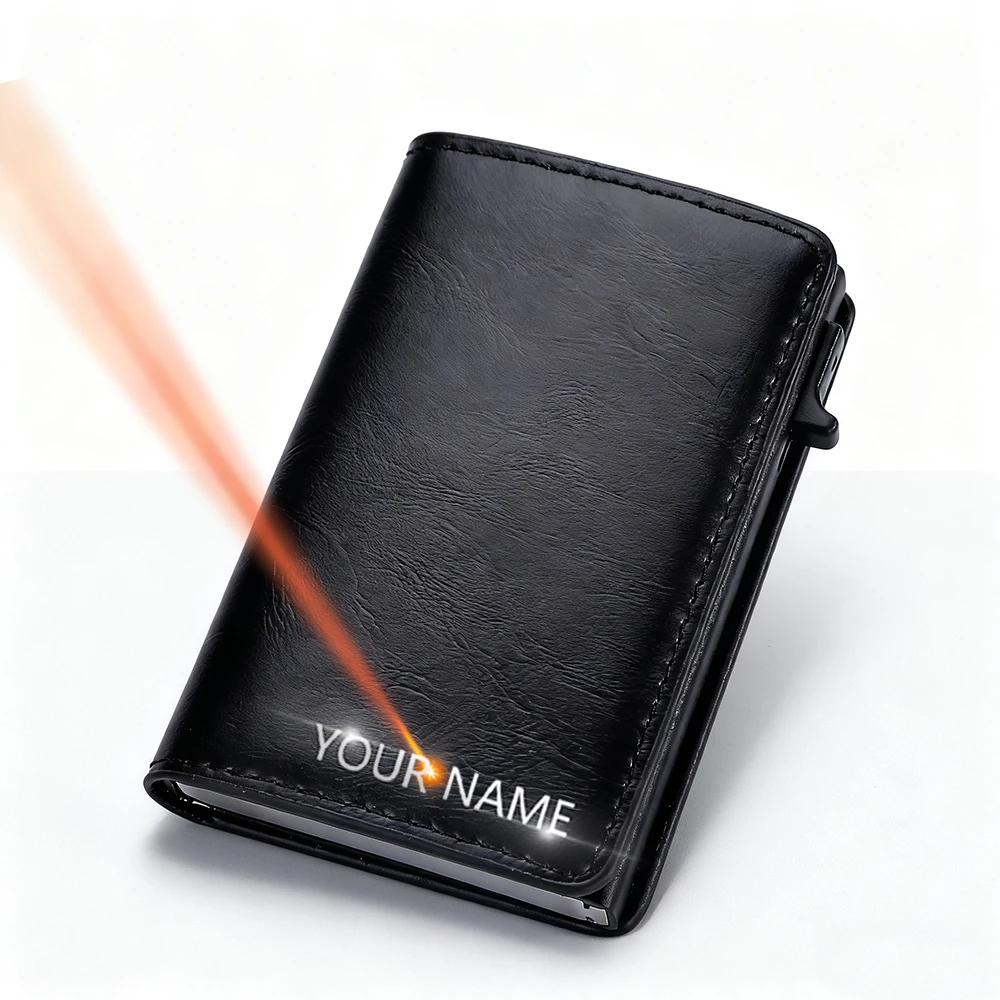 

Мини-мужской кошелек для карт RFID по индивидуальному заказу, тонкие высококачественные мужские кошельки, простые короткие зажимы для карт высокого качества для мужчин