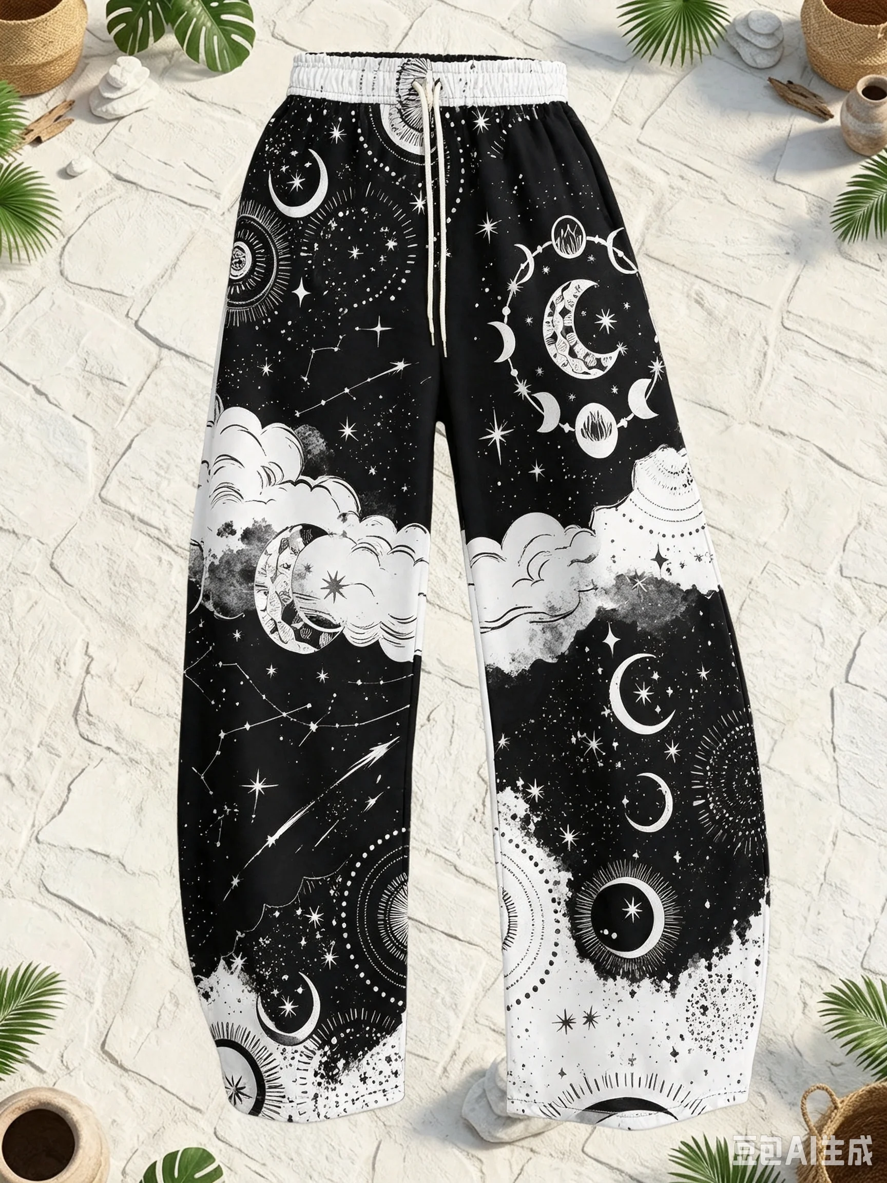 2026 Latest Mysterious Eye Starry Retro Dark Printed Versatile Casual Sports Men's and Women's Pants