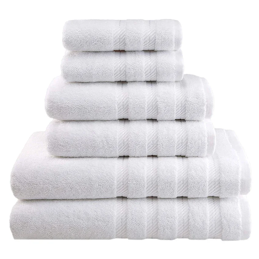 6PCS/SET Thick Large Bath Towel Set Cotton Jacquard Face Shower Towels Soft Luxury for Home Bathroom Hotel Spa Adults Kids