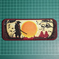 Cool Samurai giapponese Sunset toppe ricamate per vestiti ferro su giacche felpe con cappuccio cucito artigianato e costumi fai da te