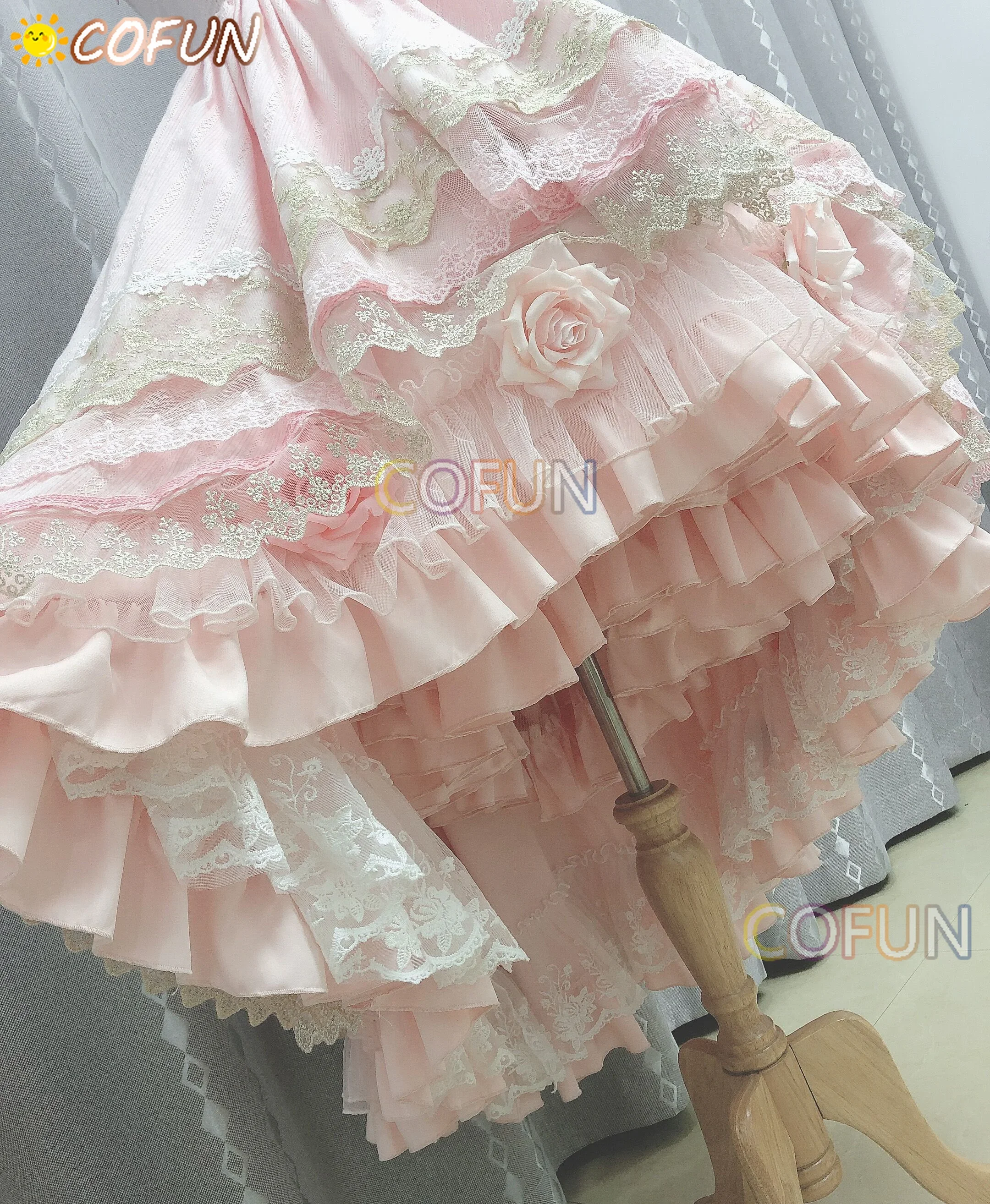 COFUN-Who Made Me A Princess Cosplay Costume pour Femme, Atanrenfor202 y, Magnifique Robe Lolita, Rose Adulte, Personnalisé