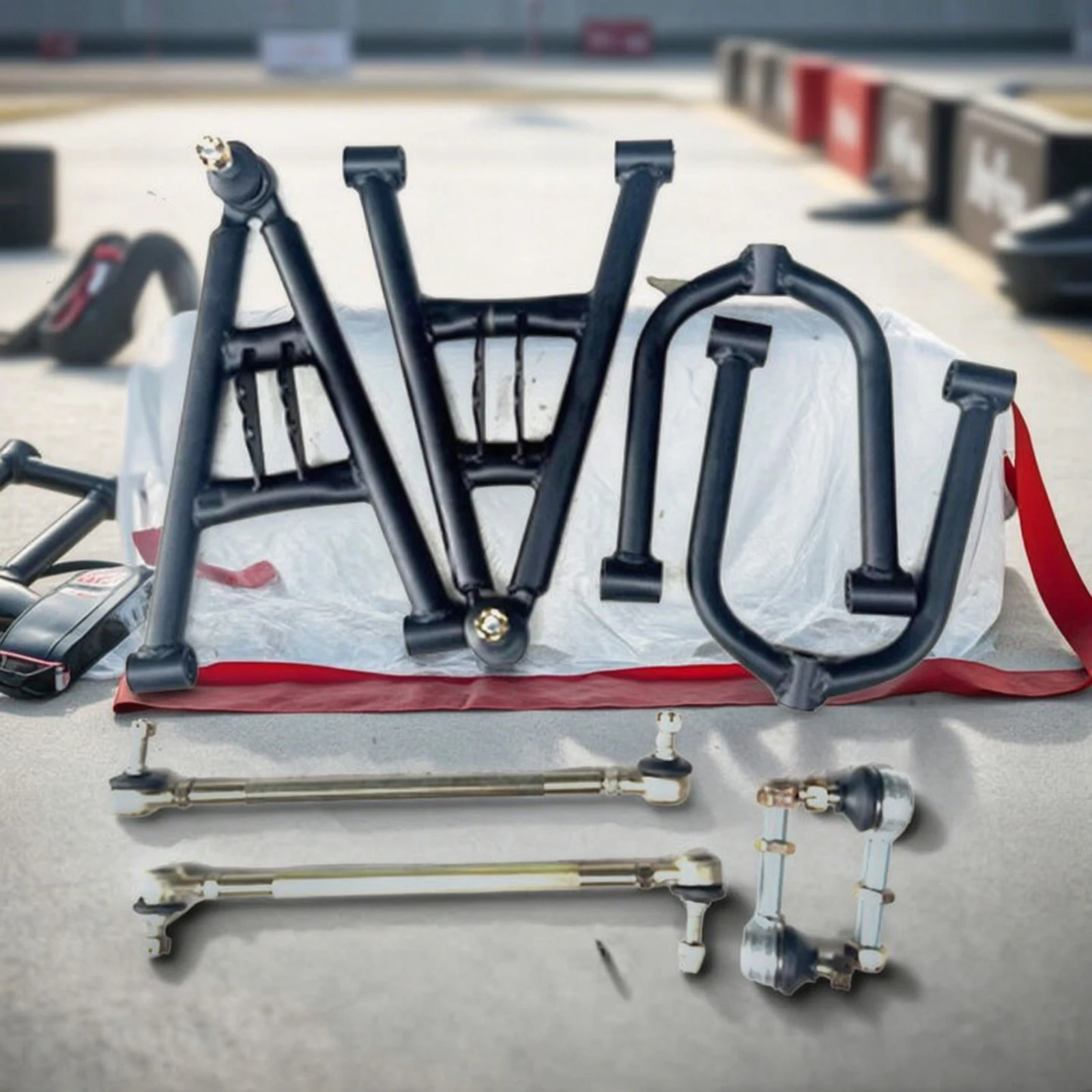 A-Arm Assembly Cylindrical Front Chassis System Kit Tie Rod High Strength Steering Linkage Replacement for DIY Builders