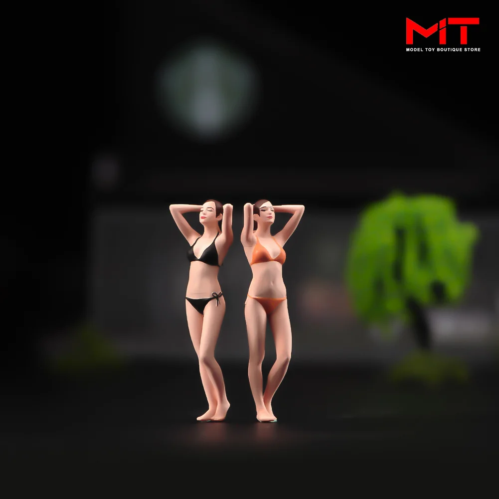 ANT Miniature Handmade 1/64 1/43 Painted Pretty Bikini Girls Diorama Figure Model  for DIY Creative Photography Car Model