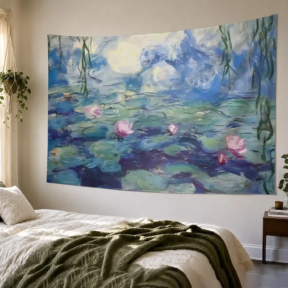 Monet Footbridge The Water Lily Pool Tapestry Bedroom Living Room Party House Home Dorm Interior Wall Decor Background Banner