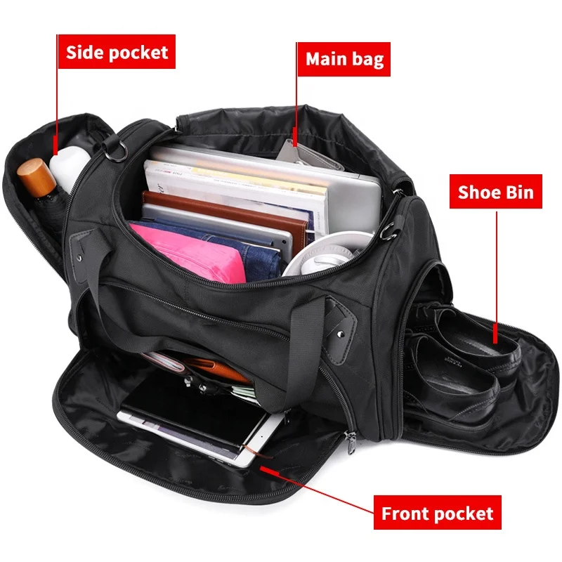 New with Shoe Compartment outdoor waterproof Duffel Bag luggage sports bag high capacity business travel bag