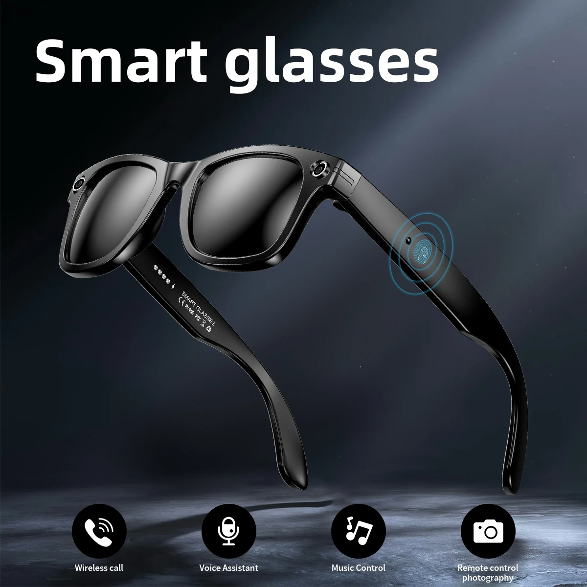 SIMSONLAB AI Camera Smart Glasses Q&A Translation Photo Take Video Record Wireless Call Protection Lenses Sports Sunglasses Gift