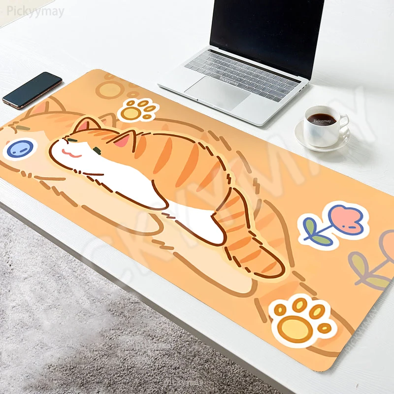 

Kawaii Cat Large Mouse Mat Gaming Mousepad Big Gamer Mousepads Company Nonslip Rubber Keyboard Mats Desk Pad Cute Mouse Pads