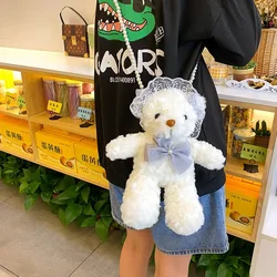 New Kawaii Lolita Doll Bags Women Sweet JK Uniform peluche borse a tracolla donna Cute Cartoon Bear Bow Bolsos Mujer 2024