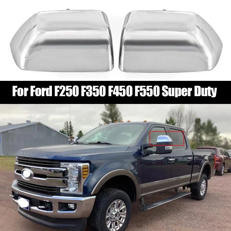 1Pair Car Rearview Mirror Side Cover Cap For Ford F-250 F-350 F-450 F-550 Super Duty 2017 2018 2019-2023 Wing Mirror Cover Parts