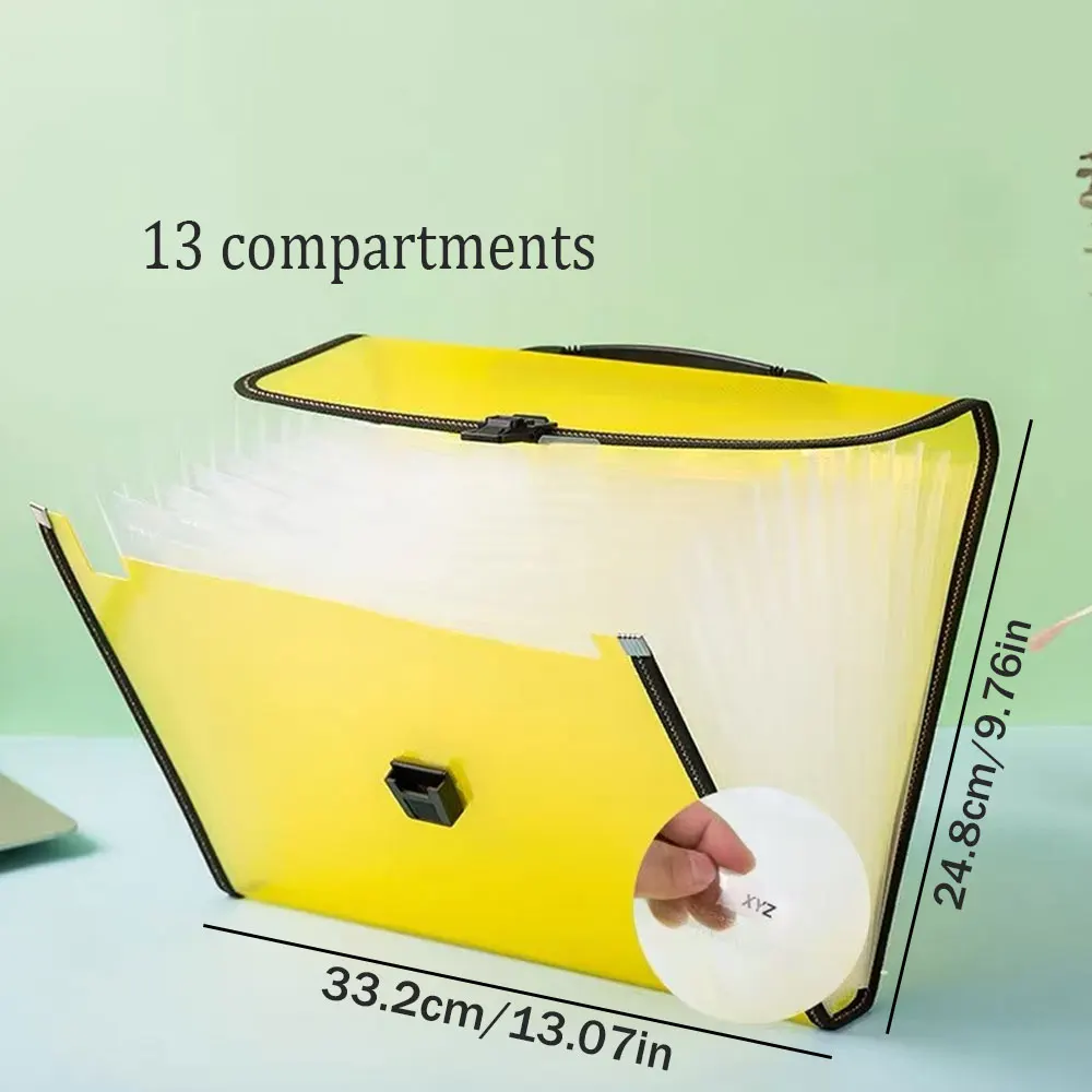 1PC Twill Portable Accordion Bag, 13 Layers of Large-Capacity Folders, Easy to Classify and Store Files. 2
