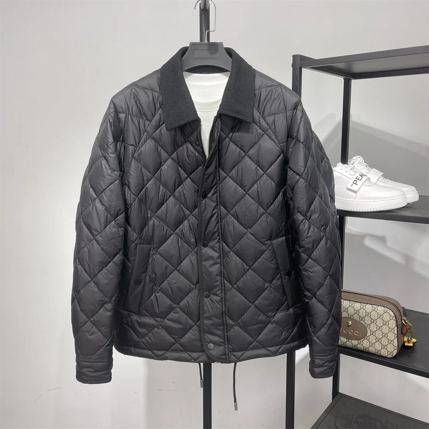 

Мужская повседневная стеганая куртка из полиэстера с воротником, городской стиль, для поездок и путешествий, износостойкая