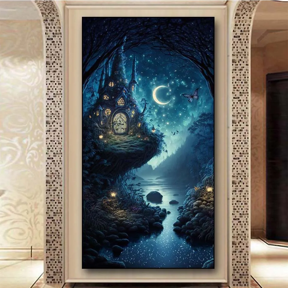 House Mysterious Tree of Life 5d Diy Diamond Painting New 2024 Full Diamond Mosaic Embroidery Gothic Landscape Picture Home Deco