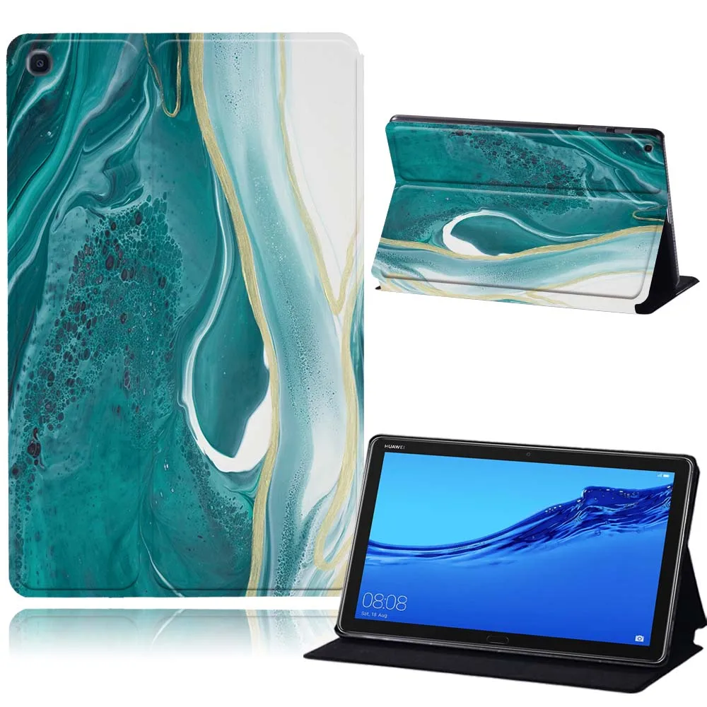 

PU Leather Stand Tablet Cover Case for Huawei MediaPad T5 10 10.1" / MediaPad M5 10.8" Watercolor Print Series Pattern Case