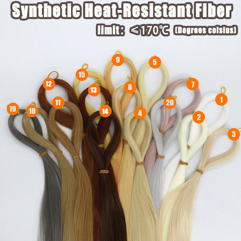 80CM 1/3 1/4 1/6 SD Doll Hair Accessories Salon Ob Heat Resistant Doll Wig Hair Hand Woven Modified DIY Hair Grafting Hair