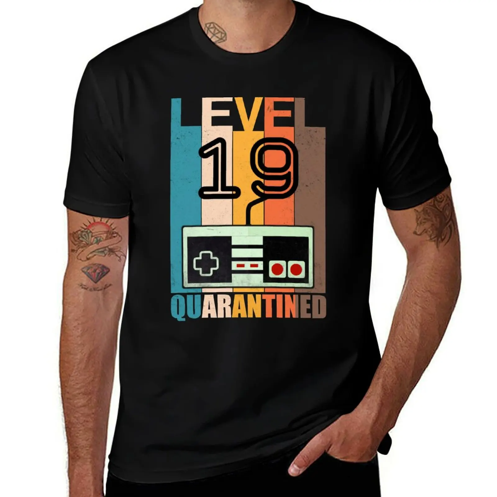 Level 19 quarantined funny 19th birthday gamer gift T-Shirt man t shirts cotton T-Shirt