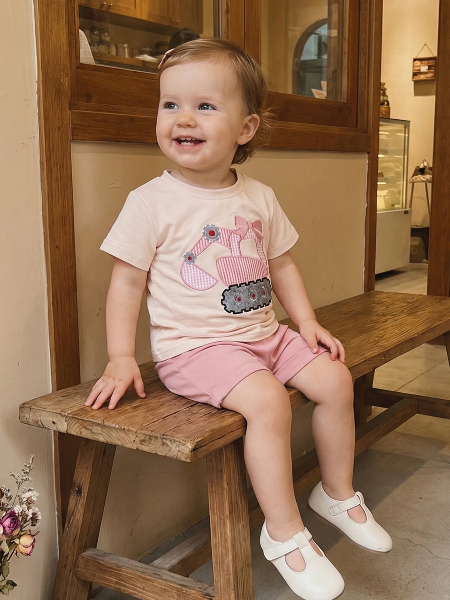 

Милые наряды для маленьких девочек, футболки с круглым вырезом и короткими рукавами с принтом динозавра, шорты с эластичной резинкой на талии, комплект одежды из 2 предметов на лето