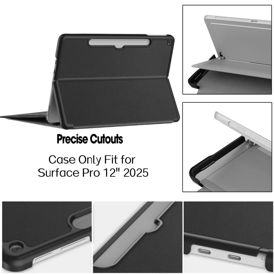 Flip Cover for Microsoft Surface Pro 12 Case 2025 New 12 Inch