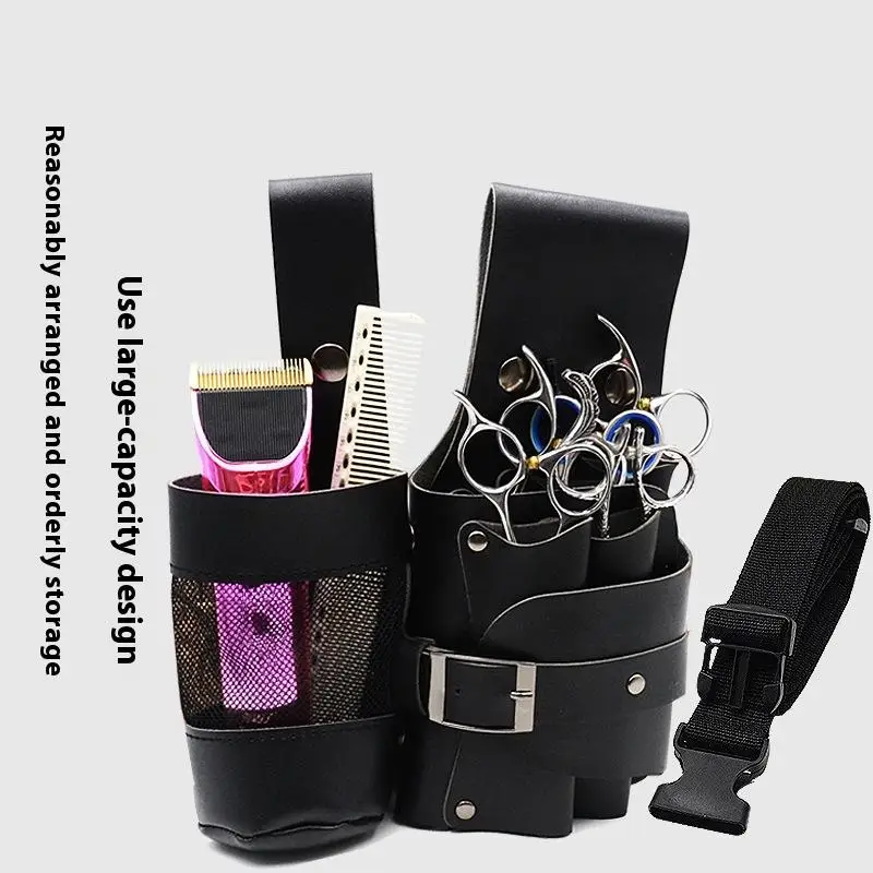 New Barber Hair Scissor Bag Clips Comb Case Hairdressing Barber Holster Bags Holder Tool Salon Waist Pack Belt PU Leather Bag