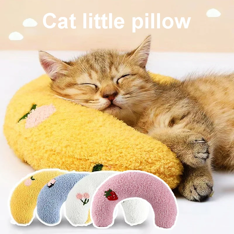 

Pet Cat Pillow Small Dog Sleeping Pillow Little Pillow for Cats Neck Protector Puppy Deep Sleep U-Shaped Pillow Kitten Headrest