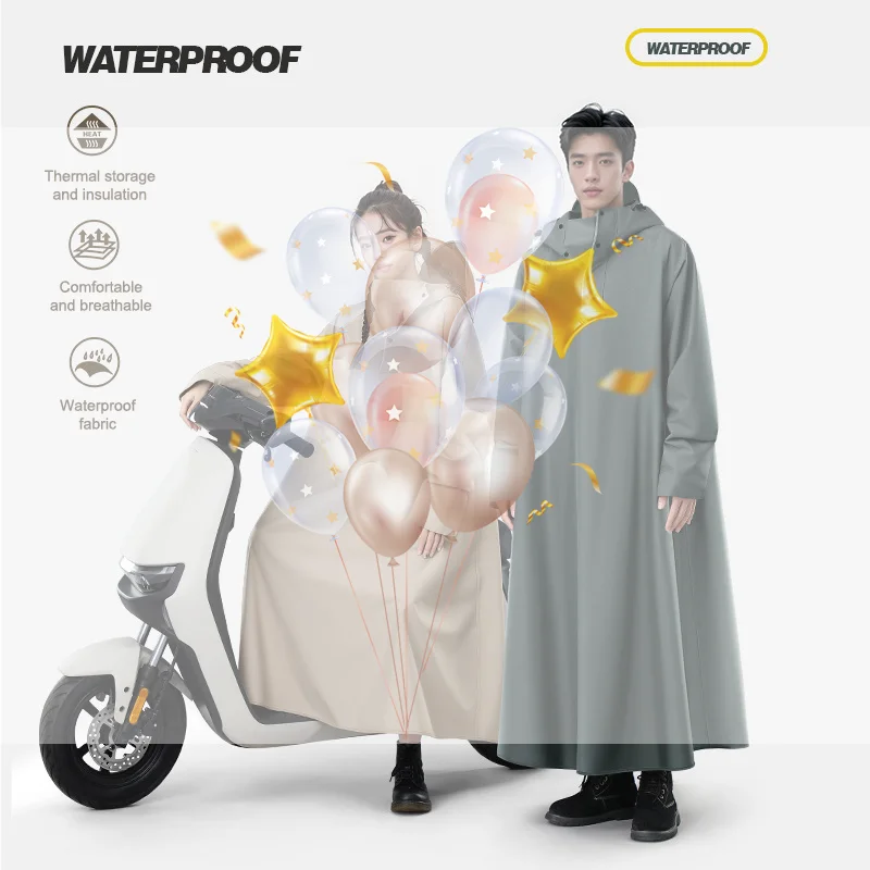 

Утолщенный модернизированный длинный мотоциклетный плащ из ткани Оксфорд, прочное водонепроницаемое пончо для езды на велосипеде, унисекс, электрический велосипед