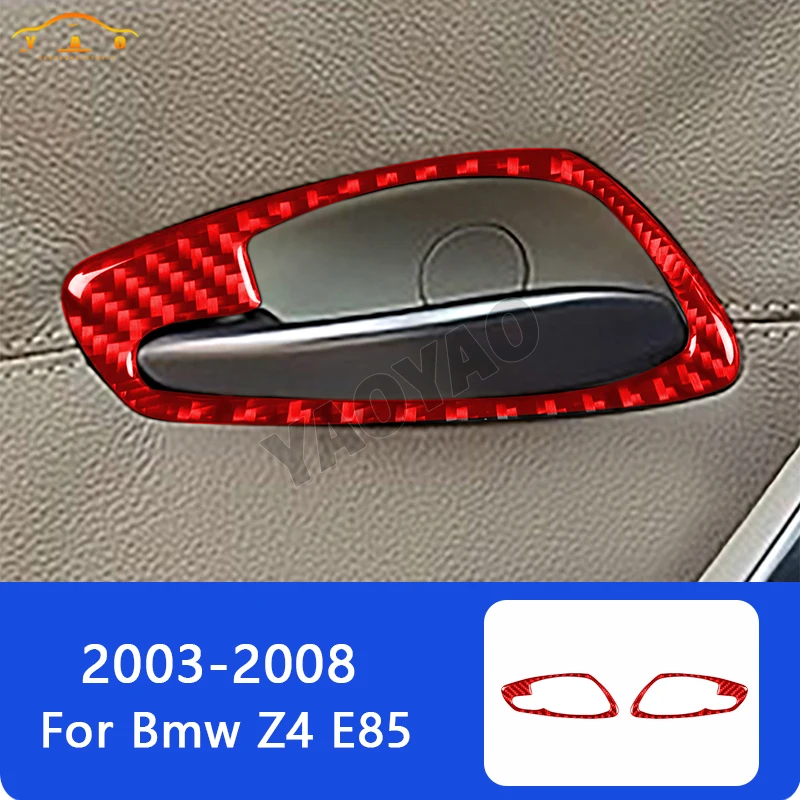 

Carbon Fiber Door Horn Tweeters Door Handle Strip Trim Sticker For BMW Z4 E85 E86 2003-2008