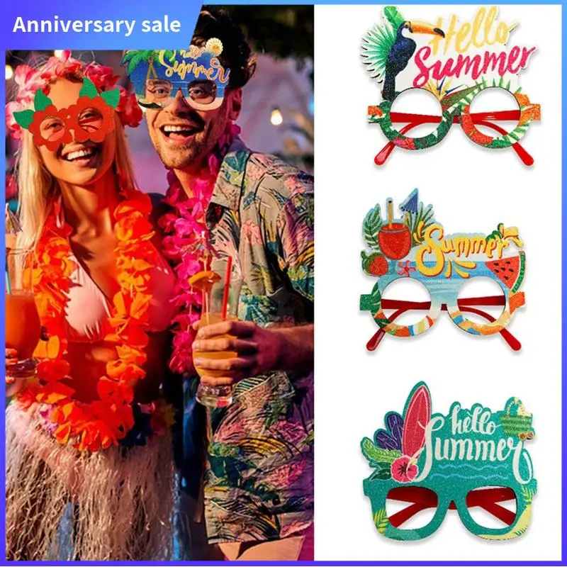 1 ピース夏ハワイアンメガネ示されているようにフェルト + プラスチックココナッツツリーフォトメガネフレーム、I