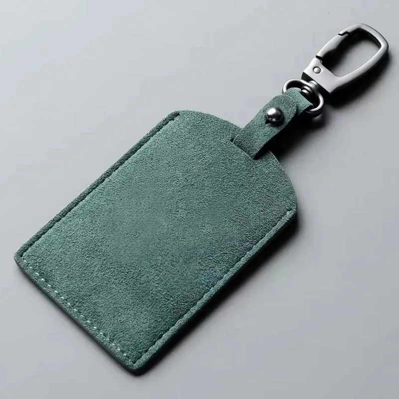 9x6cm Card-Style Car Key Leather Case Suitable for Tesla, BMW, Toyota, and Honda Cars - NFC Card Protective Case with Key Ring