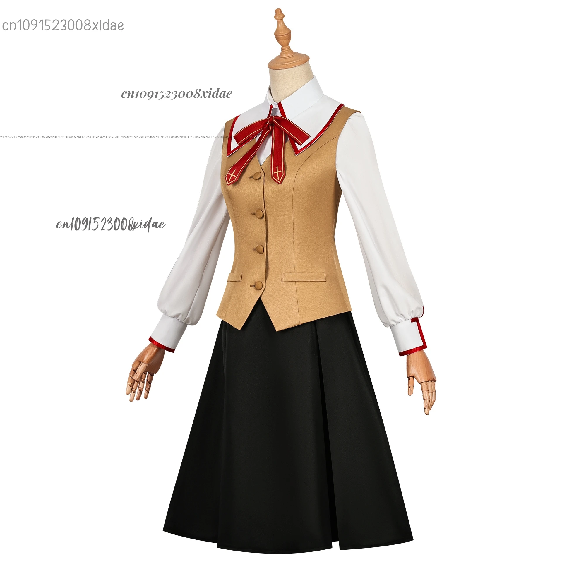 Anime Game Fate/stay Night Tohsaka Rin Cosplay Costume Red Devil Wig Coat School Uniforms Skirt Woman Kawaii Campus Customized