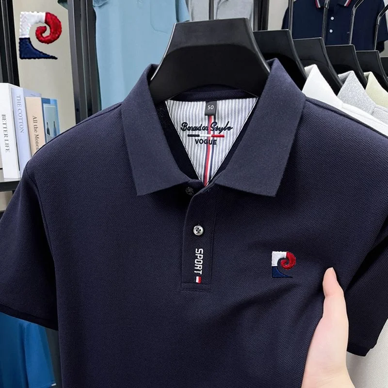 New Summer Men's High-Quality Casual Short-Sleeved Polo Shirt, Trendy and Fashionable, Sweat Absorbing and Breathable Top