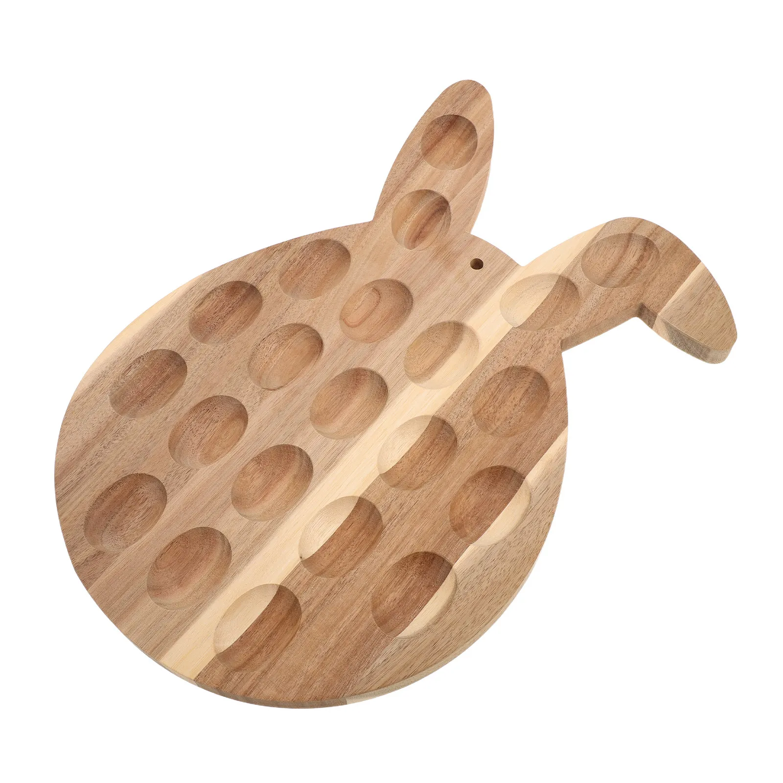 Wooden Egg Holder Countertop 21 Hole Rustic Farmhouse Style Deviled Egg Platter Easter Brunch Serving Tray Natural Grain Kitchen