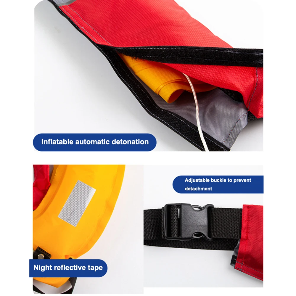 PFD-Cinturón salvavidas inflable automático, chaleco salvavidas de 100N, nadador, boyas redondas, seguridad para rafting, chaleco salvavidas para navegación