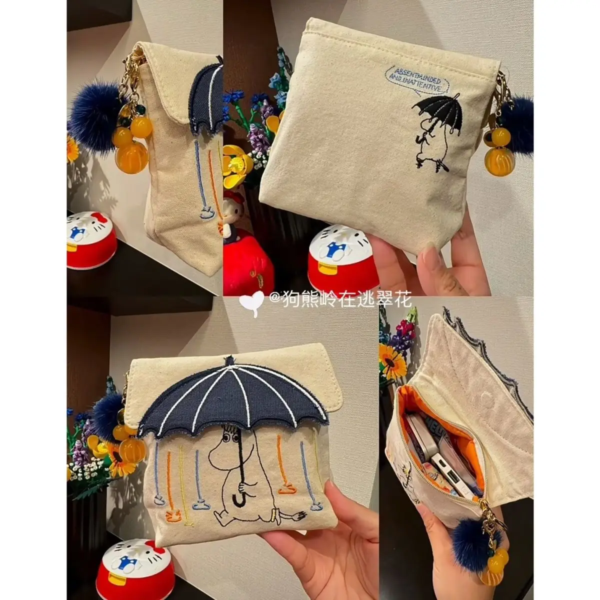 

Kawaii Mumingya Canvas Coin Purse Cartoon Cute Anime Student Makeup Bag Lipstick Key Storage Bag Wallet for Girls Gifts Toys