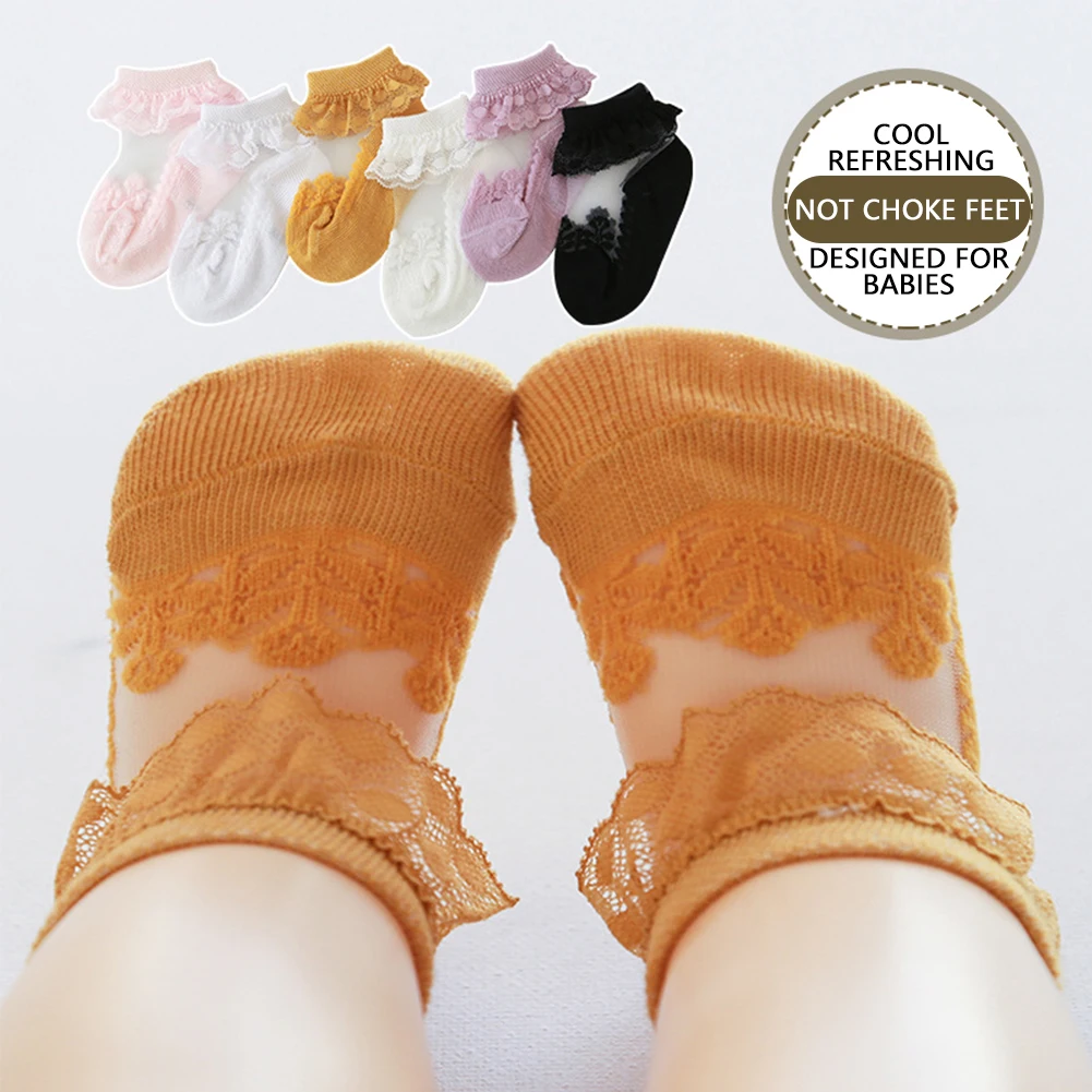 Summer Newborn Socks Breathable Cotton Socks Baby 0-36 Months Infant Lace Socks Dress Up for Girls Boys Gift