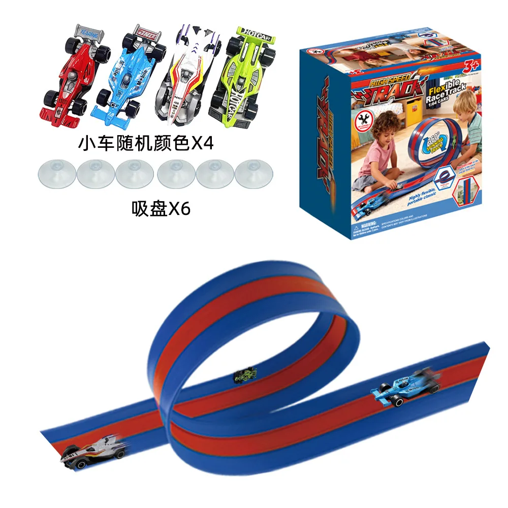 子供用DIYランウェイデュアルトラックカー、組み立て式プルバックレーシング合金スライドカー、クリエイティブな重力スライドおもちゃ、クリスマスプレゼント