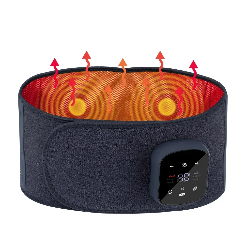 Hot Compress Belt Electric Waist Massage Heating Pad Graphene Intelligent Warm Vibration Air Pressure Kneading Back Massager