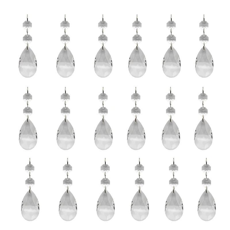 20Pcs Chandelier Crystals,Clear Teardrop Crystal Chandelier Pendants Parts Beads,Hanging Crystals For Chandeliers(50Mm,Clear)