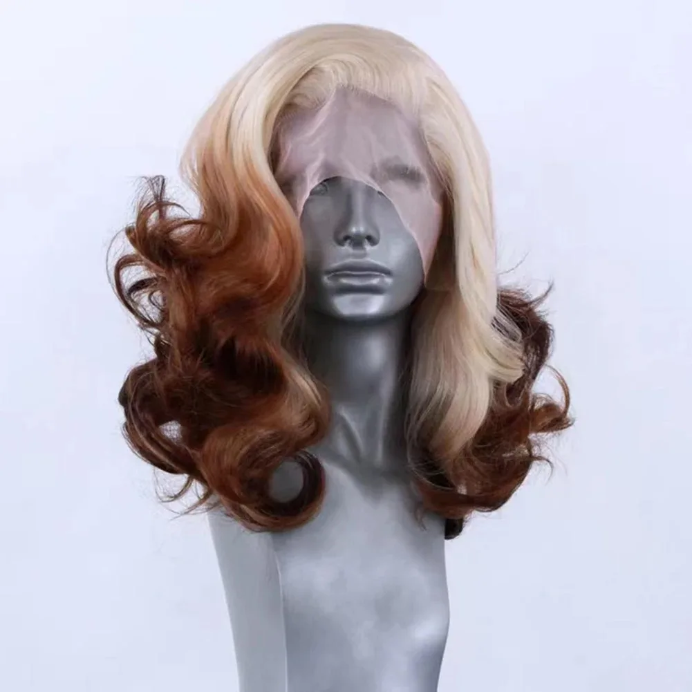 جذور شقراء أومبير براون قصير بوب لينة الدانتيل شعر مستعار أمامي للنساء السود مع موجة الطفل غلويليس شعر مستعار اصطناعي شعري طبيعي