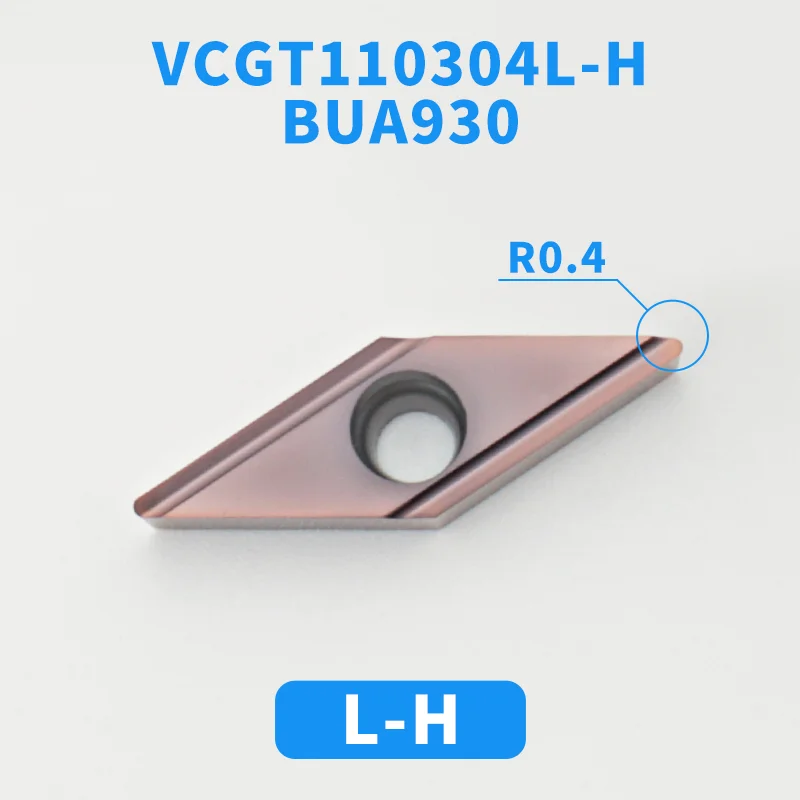 10Pcs VCGT110301L‑H Tungsten Carbide Turning Insert Bits, CNC Lathe Tool for Metal Precision Fine Turning
