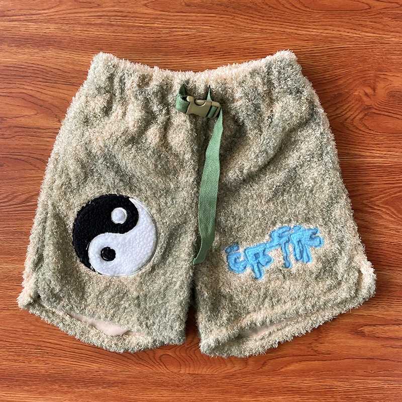 

CPFM.XYZ Fuzzy Acid Tai Chi Collaboration Summer Plu Casual orts mid Waist Youth Vitali Sle Straight Leg ort Pants