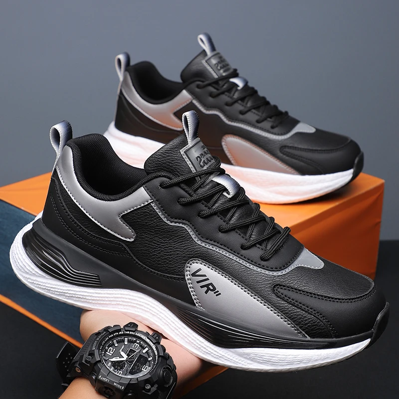 

Mens Running Shoes 2026 New Outdoor Sports Trendy High Quality Leather Anti Slip Wear Resistant Daily Casual Sneakers for Men