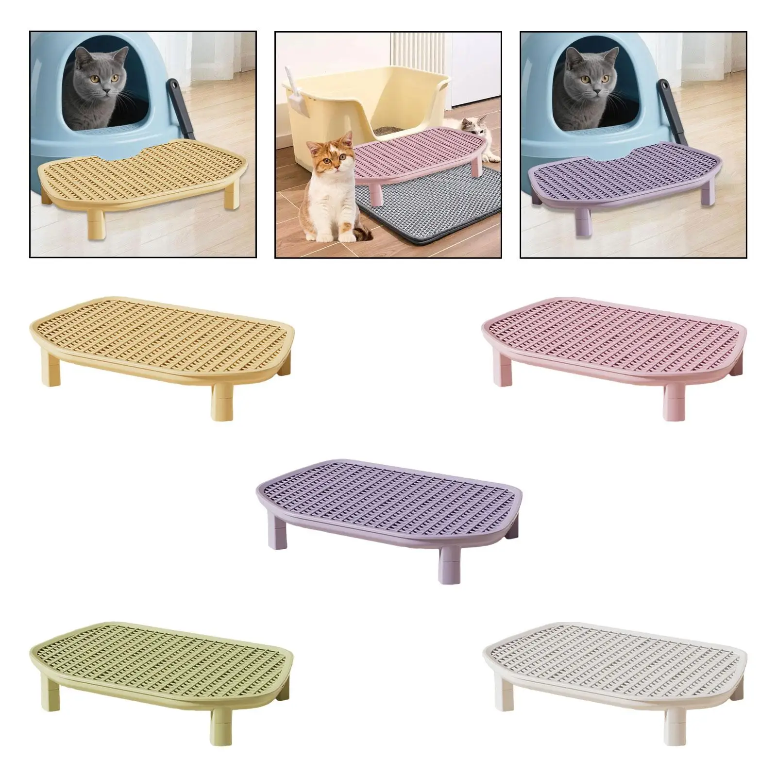 Cat Litter Box Step Thickened Mesh Litter Trapper Nonslip Footboard for Cat Cabinet and Indoor Cat Supplies