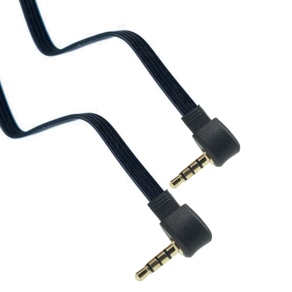 5 cm10 CM 50CM wytrzymały metalowy kabel Audio PVC podwójny 90 Grad kąt prosty wtyczka Jack 3.5mm do podłączenia kabel Stereo AUX do głośnik AUX