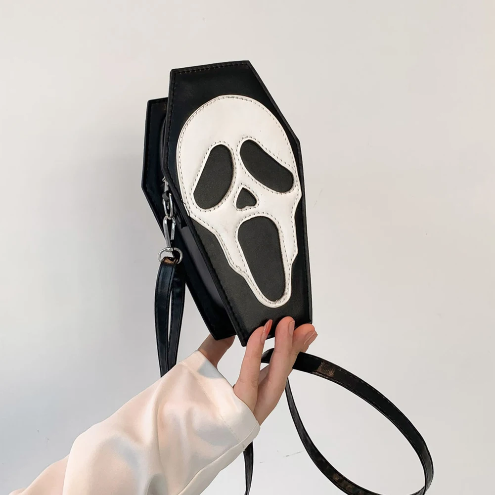 Borsa a tracolla da donna borsa a tracolla a tracolla in pelle PU gotica borsa da donna Halloween Ghost Coffin Designer nuove borse per cellulare