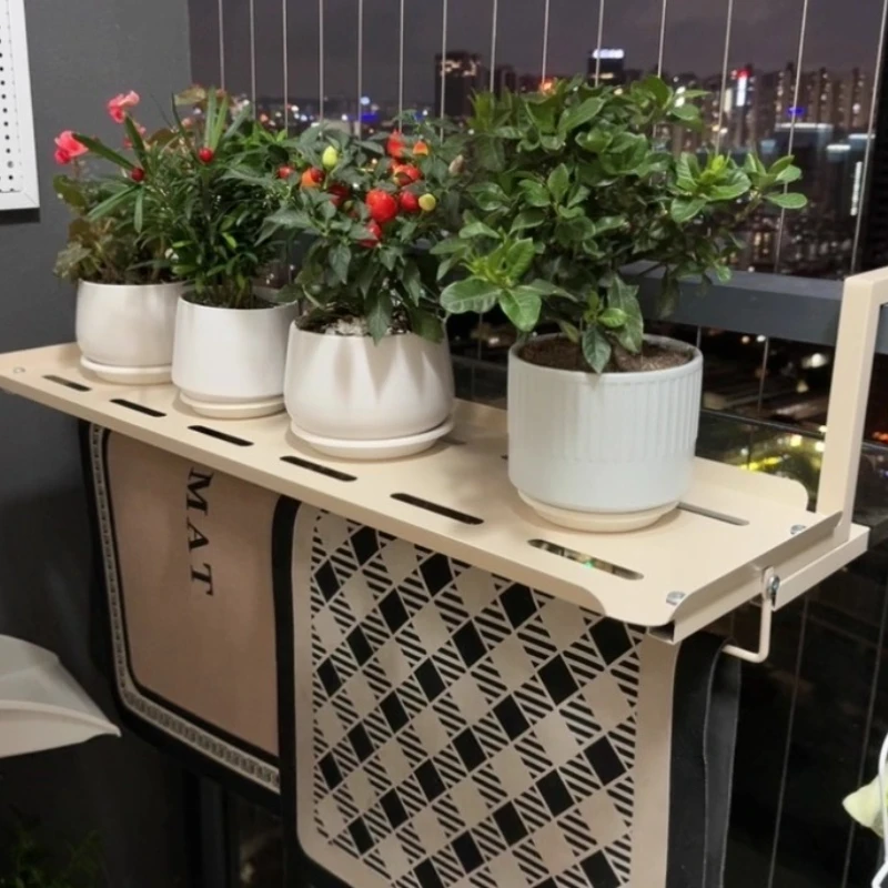  حامل نبات معلق من الحديد المطاوع | رف مثبت على الحائط للشرفة | رف زراعة معلق للنافذة | موقف العرض النضرة #3