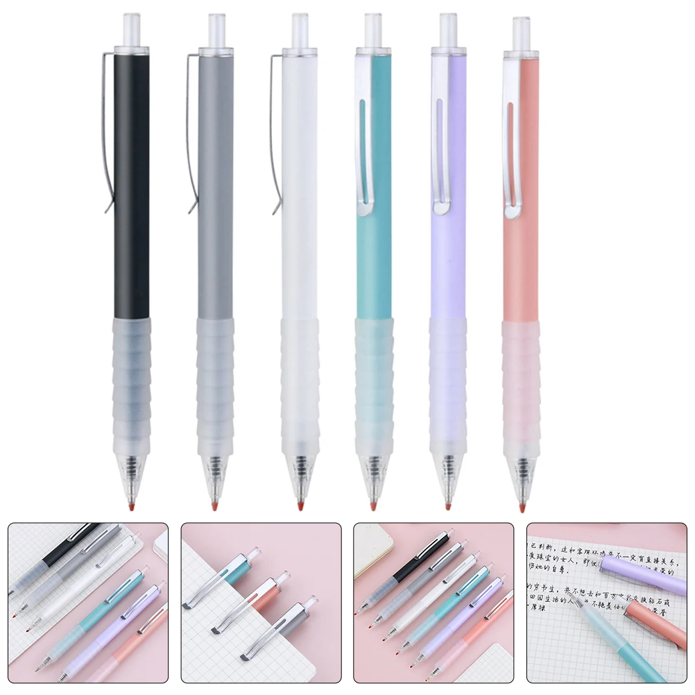 

6 шт., шариковые ручки, портативные, средние цветные чернила, школьные канцелярские товары, шикарный дизайн, креативная ручка для письма для