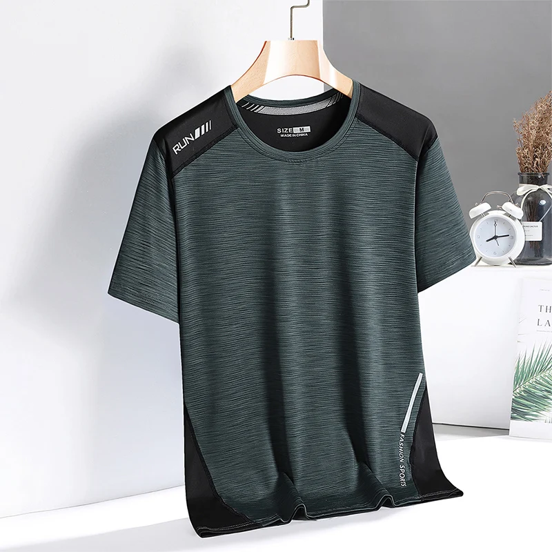 Quick-Dry GYM Sports Streetwear Fashion Oversized 3XL T Shirt Japan Style Patchwork 2023 Summer Short Sleeves Top Tees Tshirt