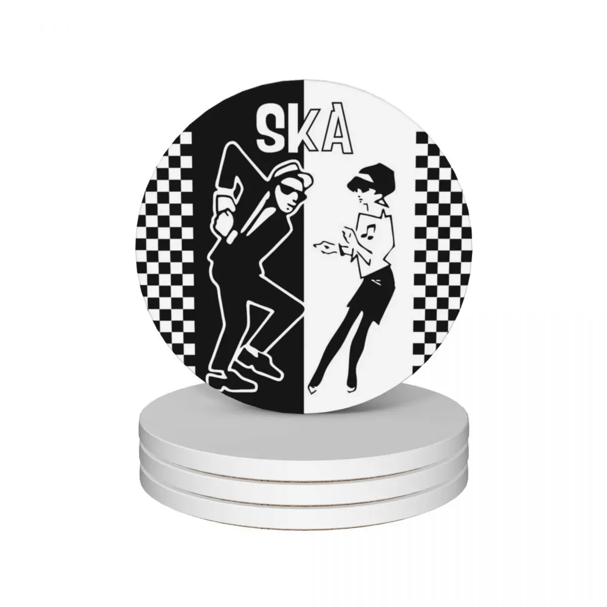 

Ska Dance Ceramic Coasters (Set of 4) for drinks aesthetic for coffee cups set for drinks cups set Coasters