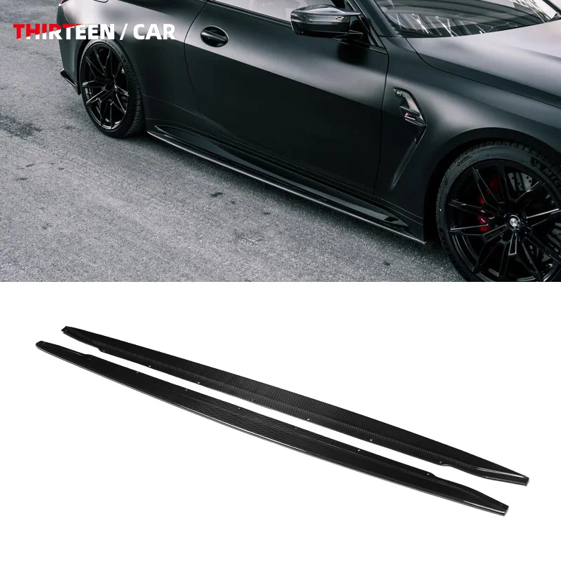 High Quality R44 Style Dry Carbon Fiber Side Skirts for BMW G80 G82 M3M4 Front Bumper Splitter Diffuser Spoiler 2021+