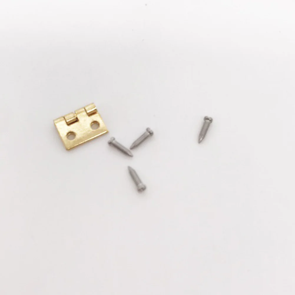 12 Uds Mini bisagras para casa Material de aleación artesanía exquisita bisagra en miniatura ligera decoración de muebles niños